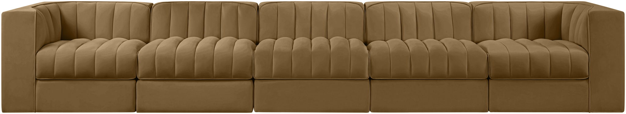 Rummi - Velvet Performance Fabric Upholstered 5 Piece Modular Sofa - Simple Home Plus