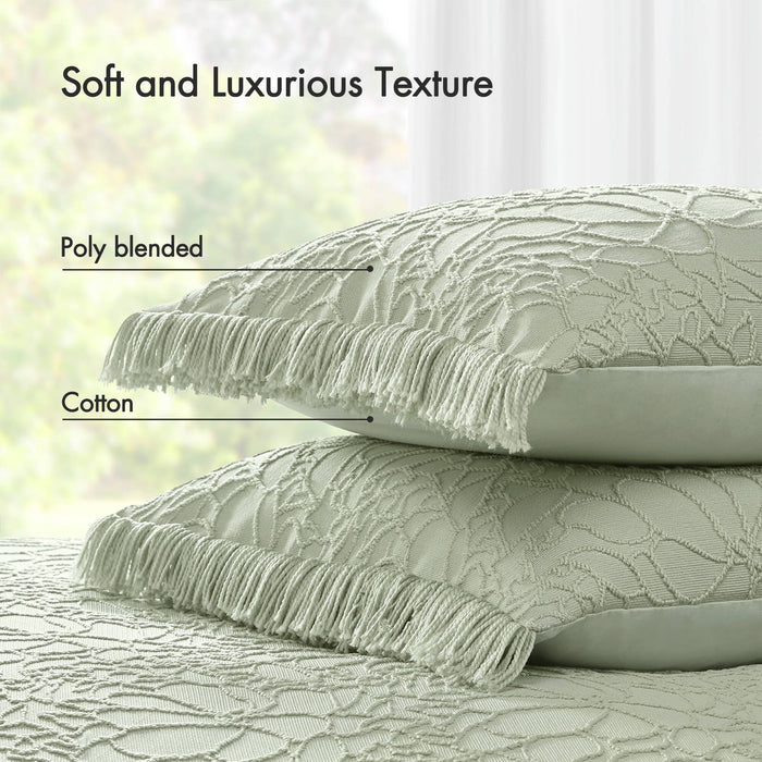 Willow - 3 Piece King Bedspread Set - Sage - Simple Home Plus