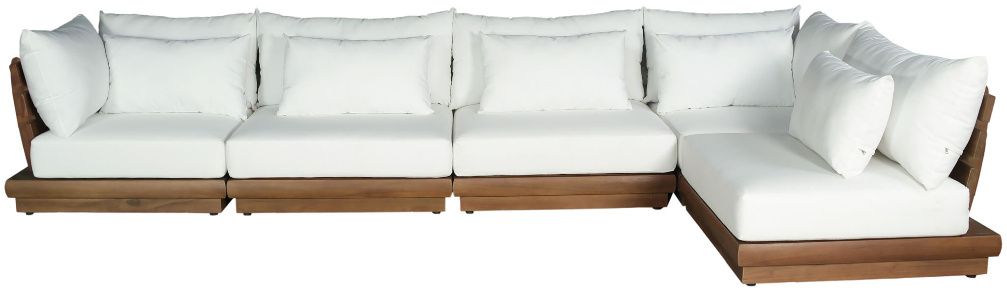 Mirella - 5 Piece Water Resistant Fabric Upholstered Outdoor Patio Modular Sectional - Simple Home Plus