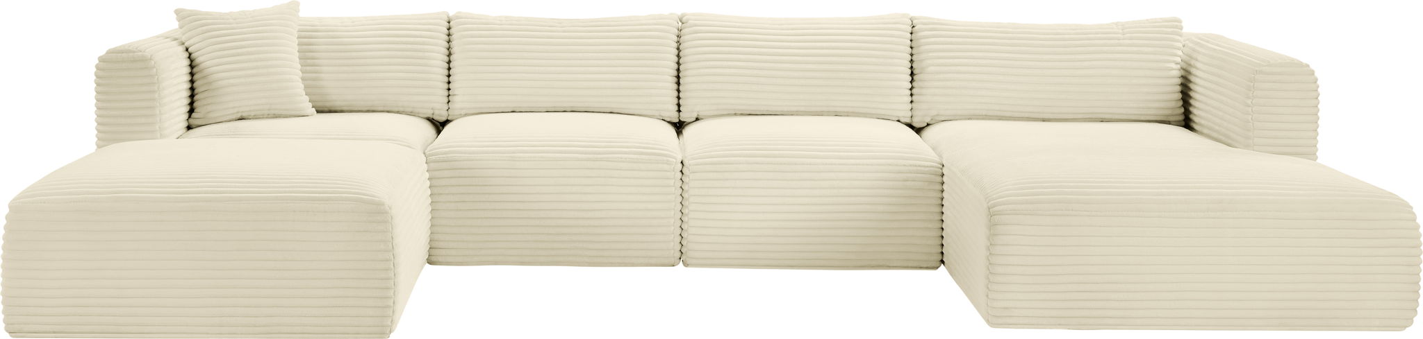 Shaggy - 5 Piece Modular Sectional With Chaise And Ottoman - Simple Home Plus