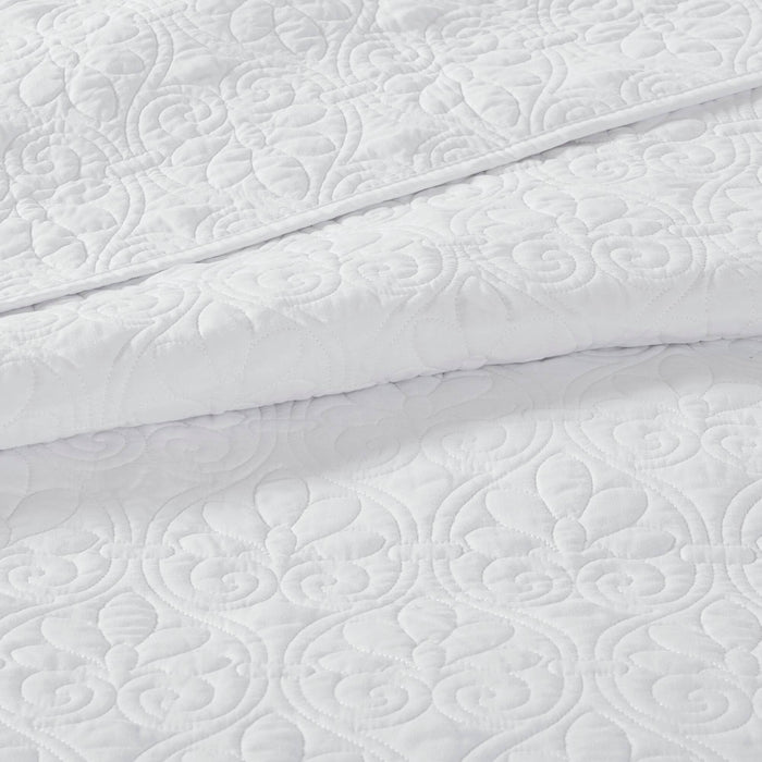 Quebec - Twin Reversible Bedspread Set - White - Simple Home Plus