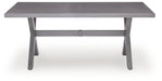 Half Moon Beach - Rectangular Dining Table With Umbrella Option - Gray - Simple Home Plus