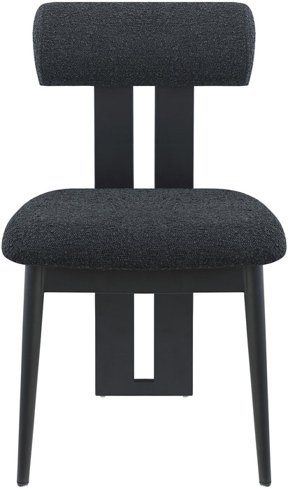 Dario - Boucle Dining Chair With Black Frame (Set of 2)