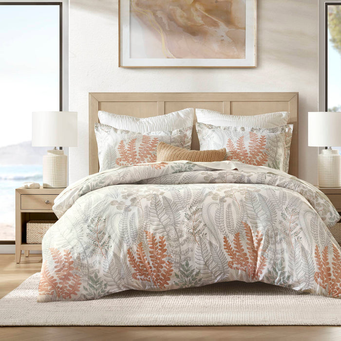 Fashion - Full/Queen 100% Sateen Duvet Cover Set - Terracotta/Linen - Simple Home Plus