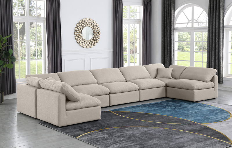 Indulge - Linen 7 Piece Modular U-Shaped Sectional