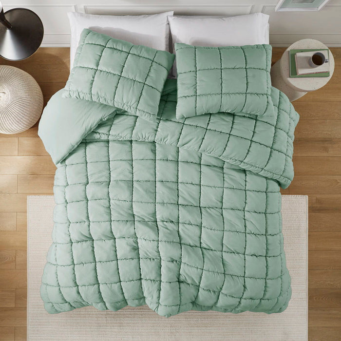 Dream Puff - Down Alternative Comforter Set - Green - Simple Home Plus