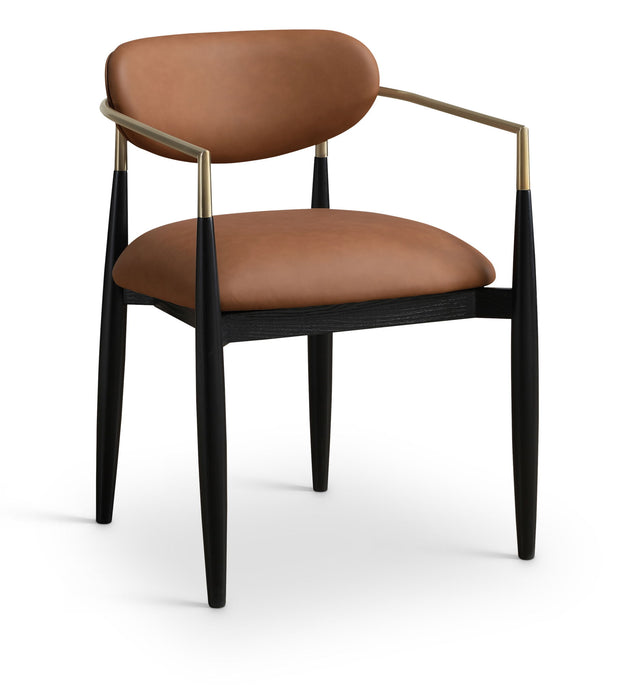 Riccio - Faux Leather Dining Arm Chair (Set of 2) - Black And Gold Frame - Simple Home Plus