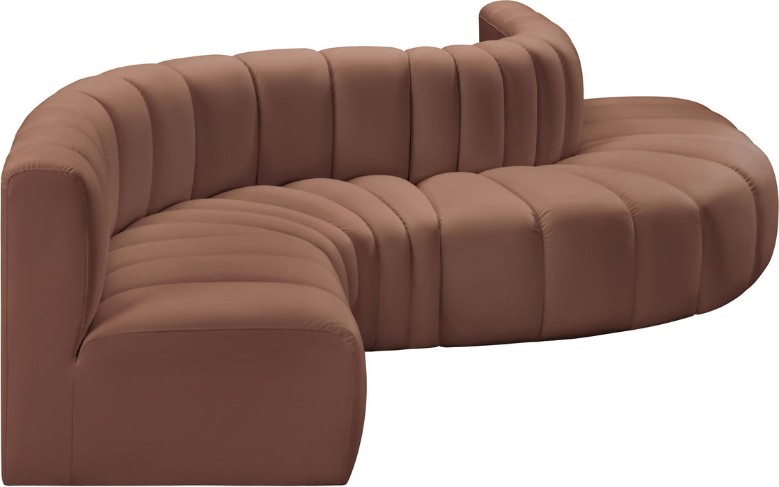 Arc - Faux Leather 6 Piece Curved Modular Sofa - Simple Home Plus
