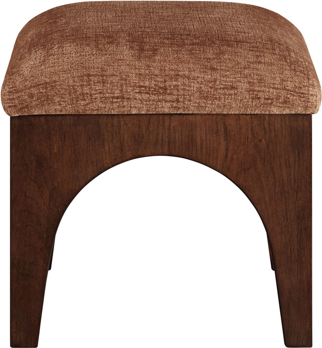 Lawson - Chenille Fabric Upholstered Ottoman - Walnut Base - Simple Home Plus