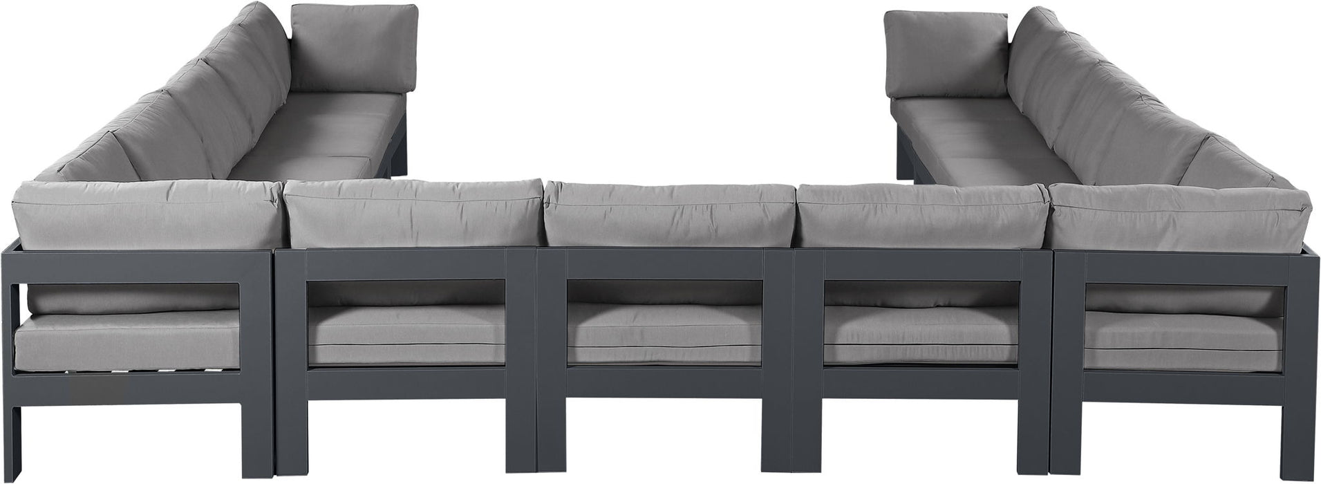 Nizuc - Outdoor Patio 13 Piece Modular Sectional With Gray Frame - Simple Home Plus