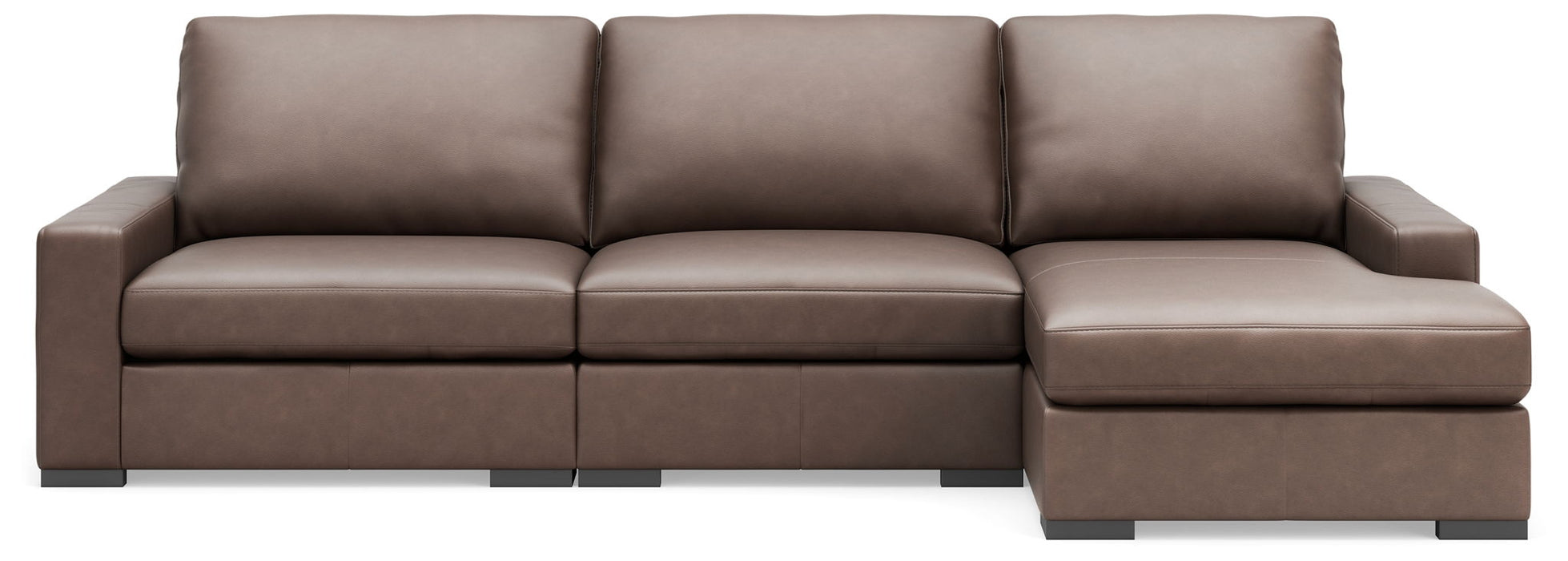Calden - 3-Piece Sectional With RAF Corner Chaise - Chocolate - Simple Home Plus