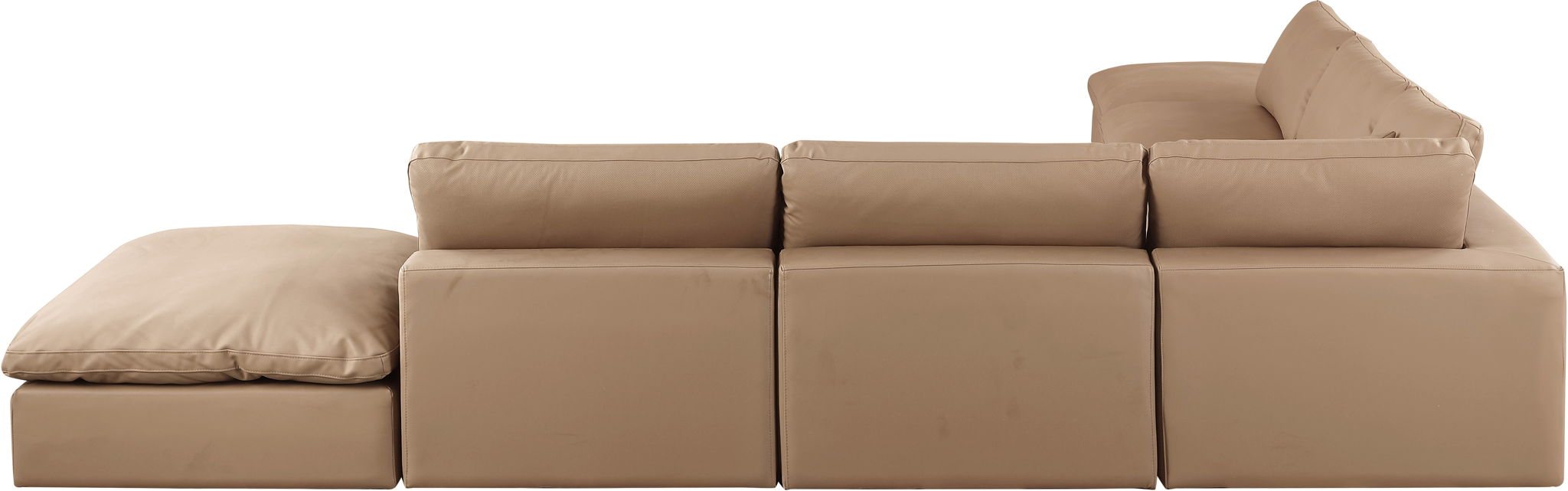 Comfy - 7 Piece Faux Leather Modular Corner Sectional - Tan - Simple Home Plus