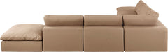 Comfy - 7 Piece Faux Leather Modular Corner Sectional - Tan - Simple Home Plus