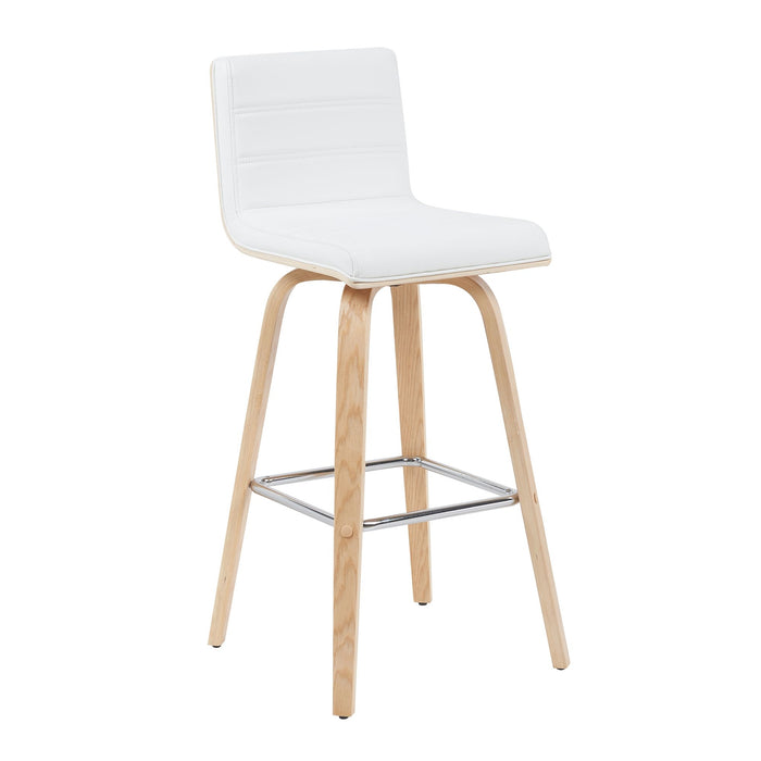 Vienna - Modern Swivel Bar Height Stool - Patterned Oak Wood Frame - Simple Home Plus