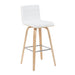 Vienna - Modern Swivel Bar Height Stool - Patterned Oak Wood Frame - Simple Home Plus