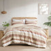 Blais - Stripe Textured Print Comforter Set - Terracotta - Simple Home Plus