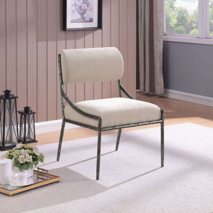 Bastille - Upholstered Dining Side Chair (Set of 2) - Silver Frame - Simple Home Plus