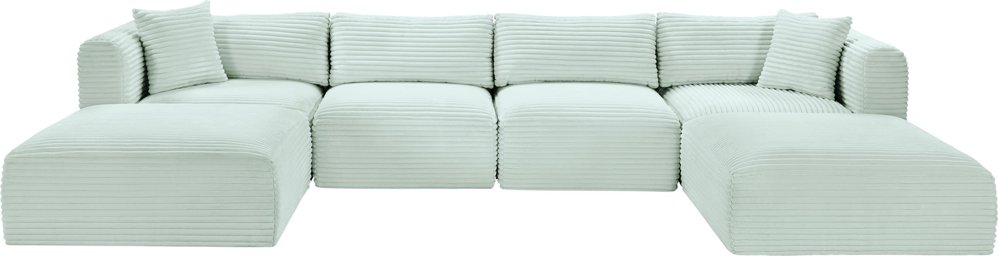 Shaggy - 6 Piece Modular Sectional With 2 Ottomans - Simple Home Plus