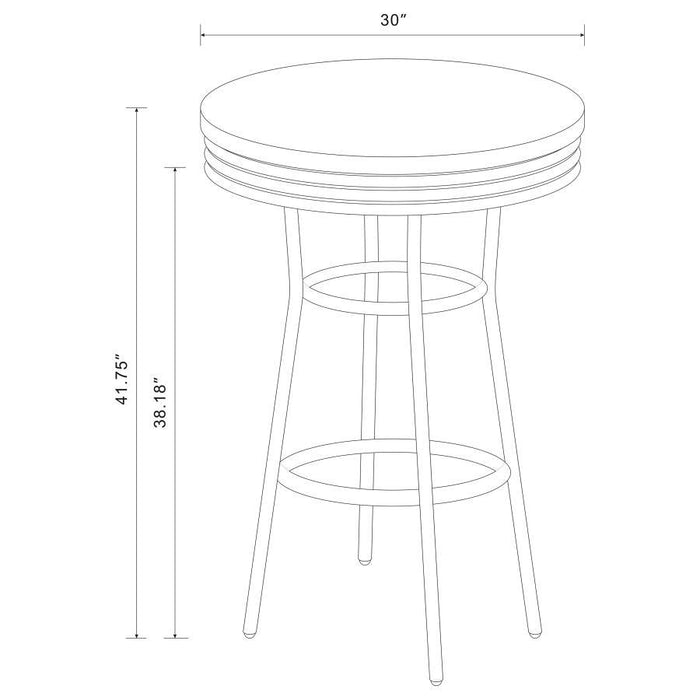 Retro - Round 30" 1950's Bistro Pub Height Bar Table - Simple Home Plus