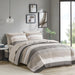 Jaxon - Stripe Comforter Set With Bed Sheets - Beige/Gray - Simple Home Plus