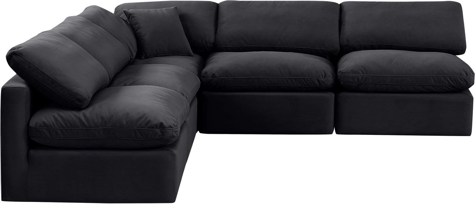 Indulge - Velvet 5 Piece Modular Corner Armless Sectional - Simple Home Plus