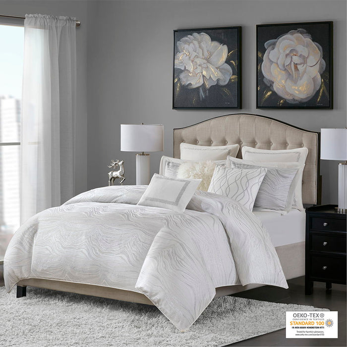 Hollywood Glam - Queen Comforter Set - White - Simple Home Plus