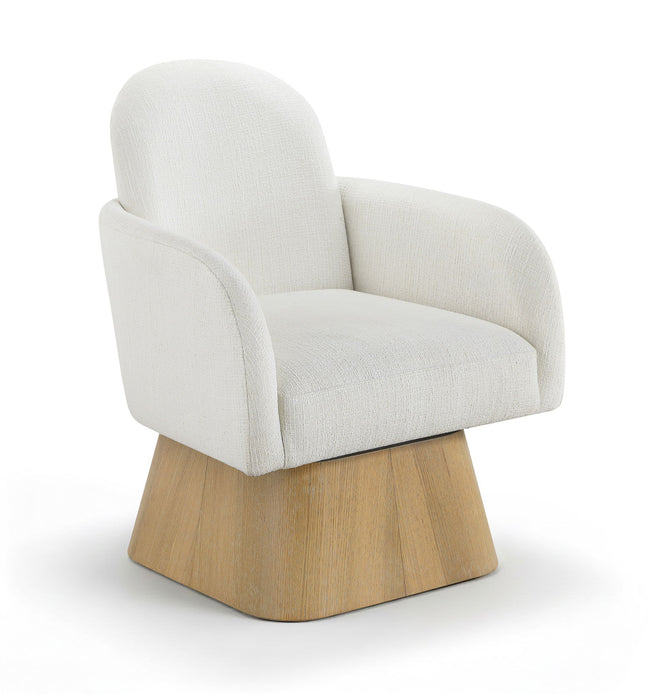 Marlowe - Linen Textured Fabric Upholstered Swivel Accent Chair - Stained Natural - Simple Home Plus