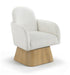 Marlowe - Linen Textured Fabric Upholstered Swivel Accent Chair - Stained Natural - Simple Home Plus