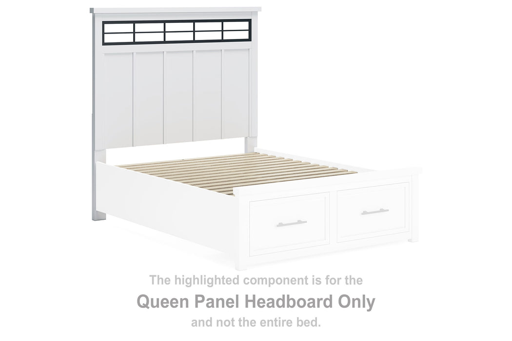 Ashbryn - Queen Panel Headboard - White / Natural - Simple Home Plus