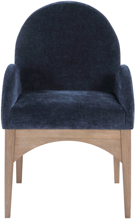 Waldorf - Chenille Dining Arm Chair With Natural Legs - Simple Home Plus