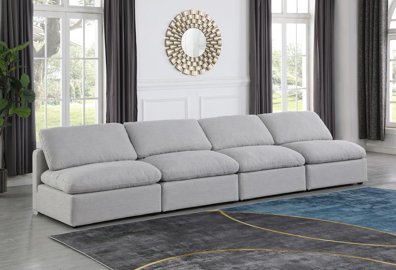Indulge - Linen 4 Seat Modular Armless Sofa