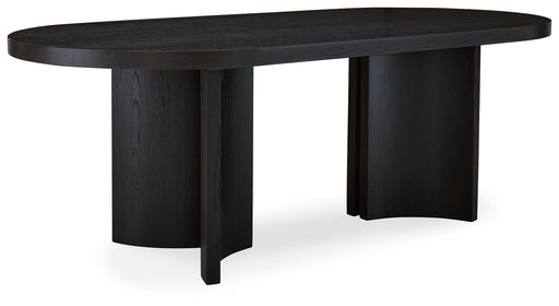 Rowanbeck - Black - Oval Dining Room Table - Simple Home Plus