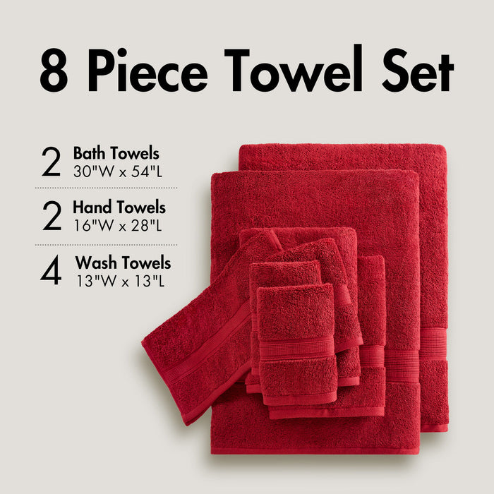 800GSM - Ultra-Soft Absorbent Towel Set - Bright Red - Simple Home Plus