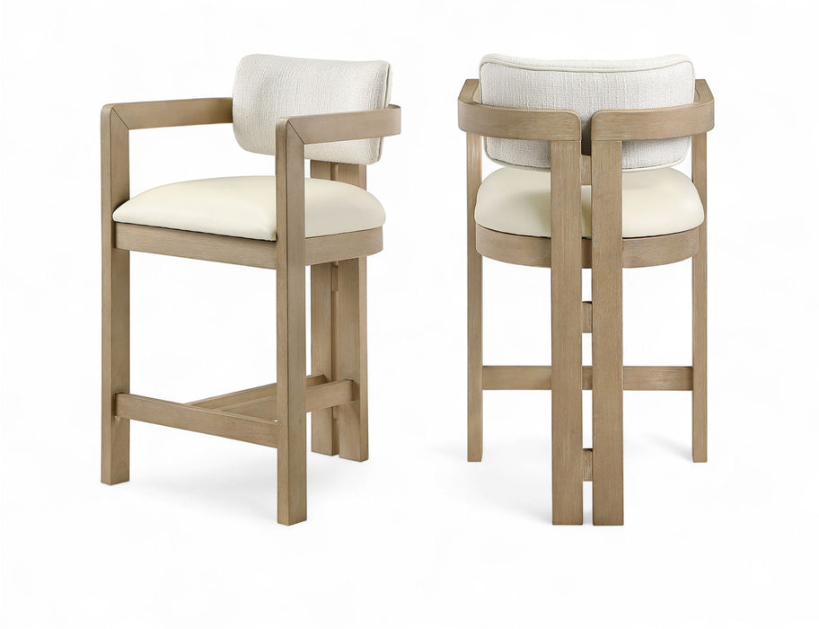 Ravina - Upholstered Counter Stool With Stained Natural Base - Simple Home Plus