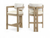 Ravina - Upholstered Counter Stool With Stained Natural Base - Simple Home Plus