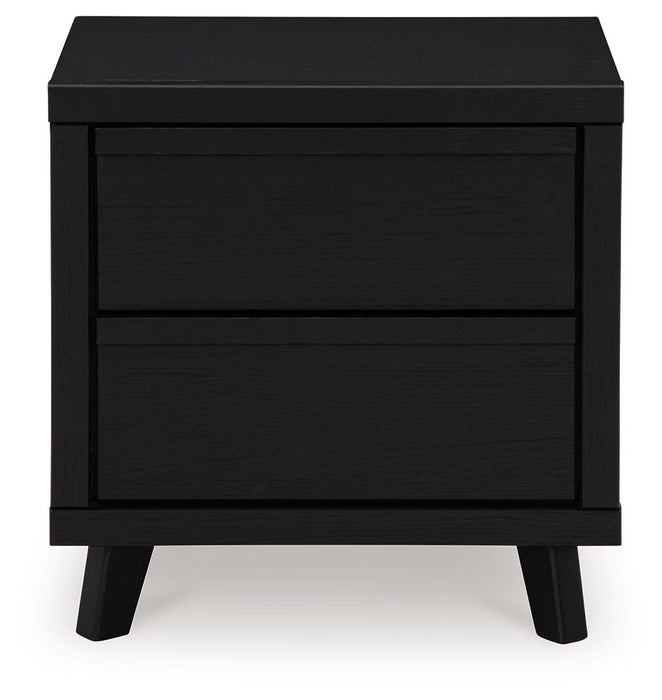 Danziar - Black - Two Drawer Night Stand - Simple Home Plus