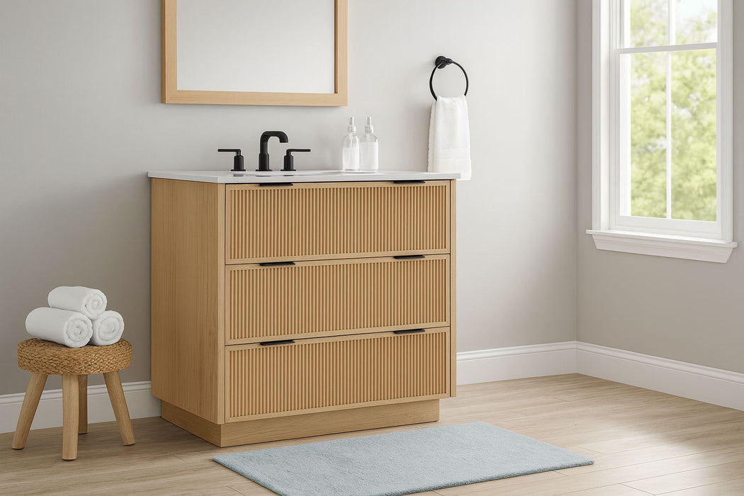 Willard - Engineered Stone And Solid Wood Bathroom Vanity - Simple Home Plus
