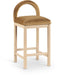 Conrad - Velvet Counter Stool With Natural Legs - Saddle - Simple Home Plus