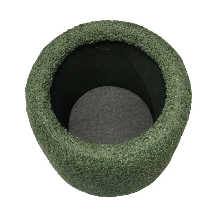 Tara - Round Storage Ottoman - Green - Simple Home Plus