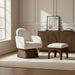 Marlowe - Linen Textured Fabric Upholstered Swivel Accent Chair - Stained Brown - Simple Home Plus