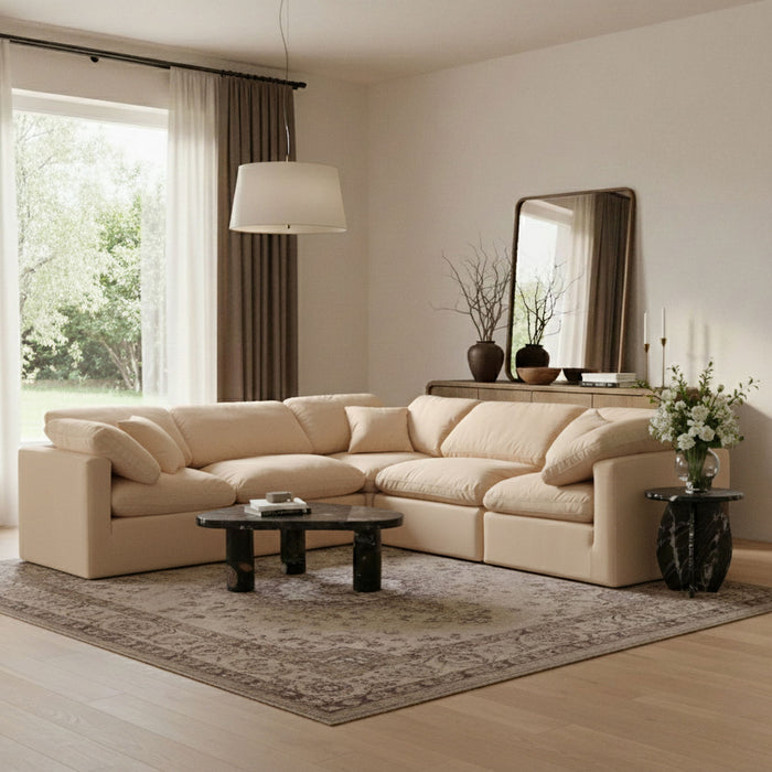 Indulge - Velvet 5 Piece Modular Corner Sectional - Simple Home Plus