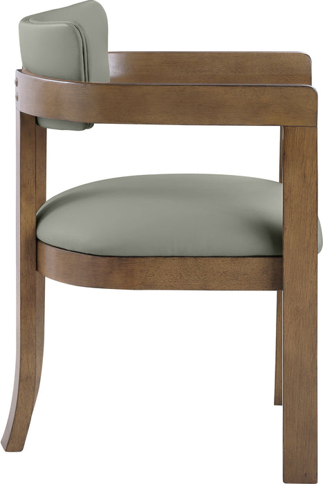 Lavrin - Vegan Leather Upholstered Dining Arm Chair (Set of 2) - Walnut Base - Simple Home Plus