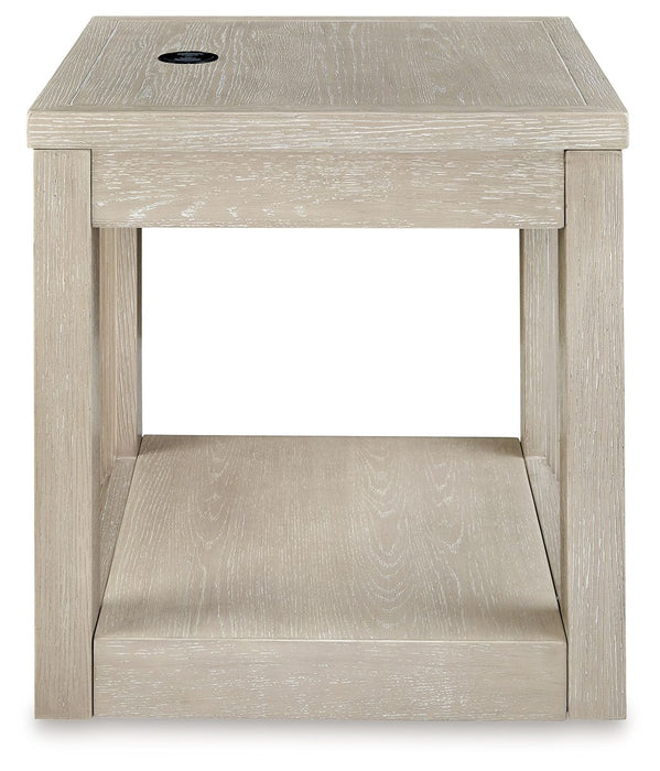 Marxhart - Bisque - Square End Table - Simple Home Plus