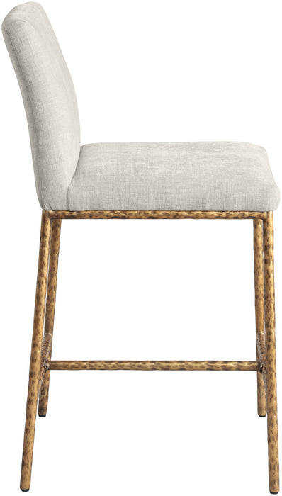 Reeves - Chenille Fabric Upholstered Counter Stool (Set of 2) - Gold Base - Simple Home Plus