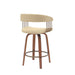 Topanga - Swivel Walnut Wood Stool - Simple Home Plus