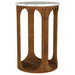Berkeley - Round Marble Top Side Table - White And Brown - Simple Home Plus