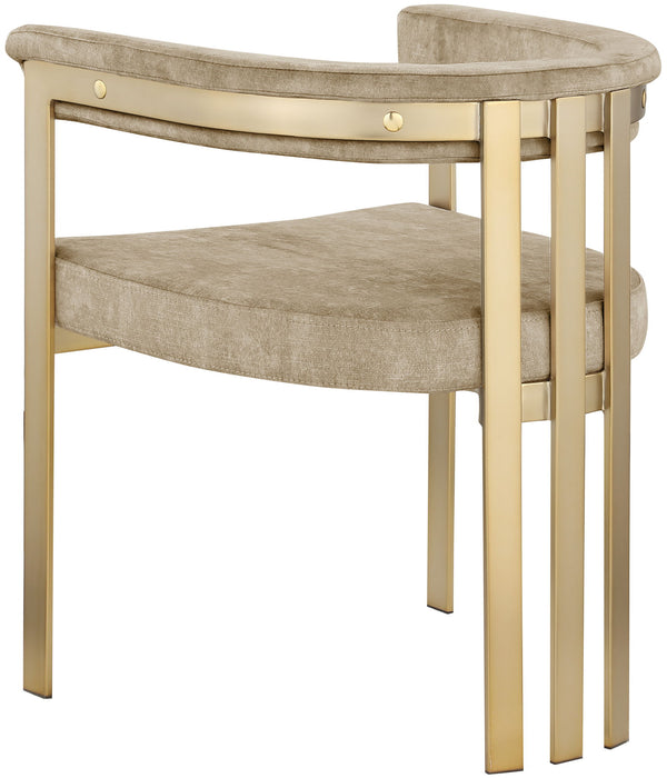 Marcello - Dining Chair With Brushed Gold Iron Frame (Set of 2) - Beige - Simple Home Plus