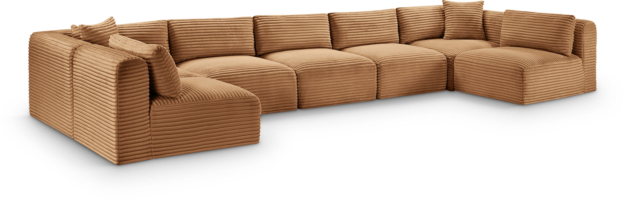 Shaggy - Fabric 7 Piece Modular U-Shaped Armless Sectional - Simple Home Plus