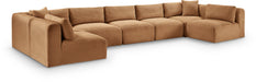 Shaggy - Fabric 7 Piece Modular U-Shaped Armless Sectional - Simple Home Plus