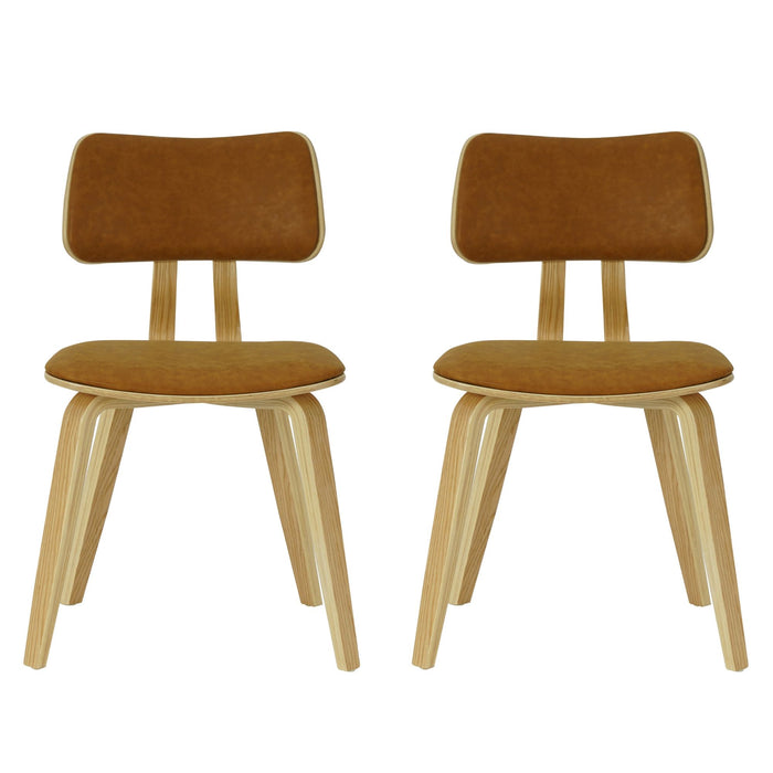Jaguar - Curved Back Wood Dining Chair With Faux Leather Seat